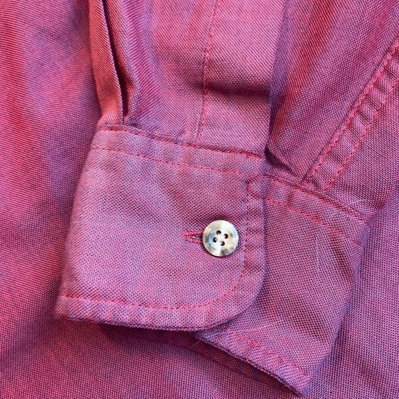 Sears and Roebuck Men’s Button Down Shirt Vintage Maroon Size L - Picture 11 of 11